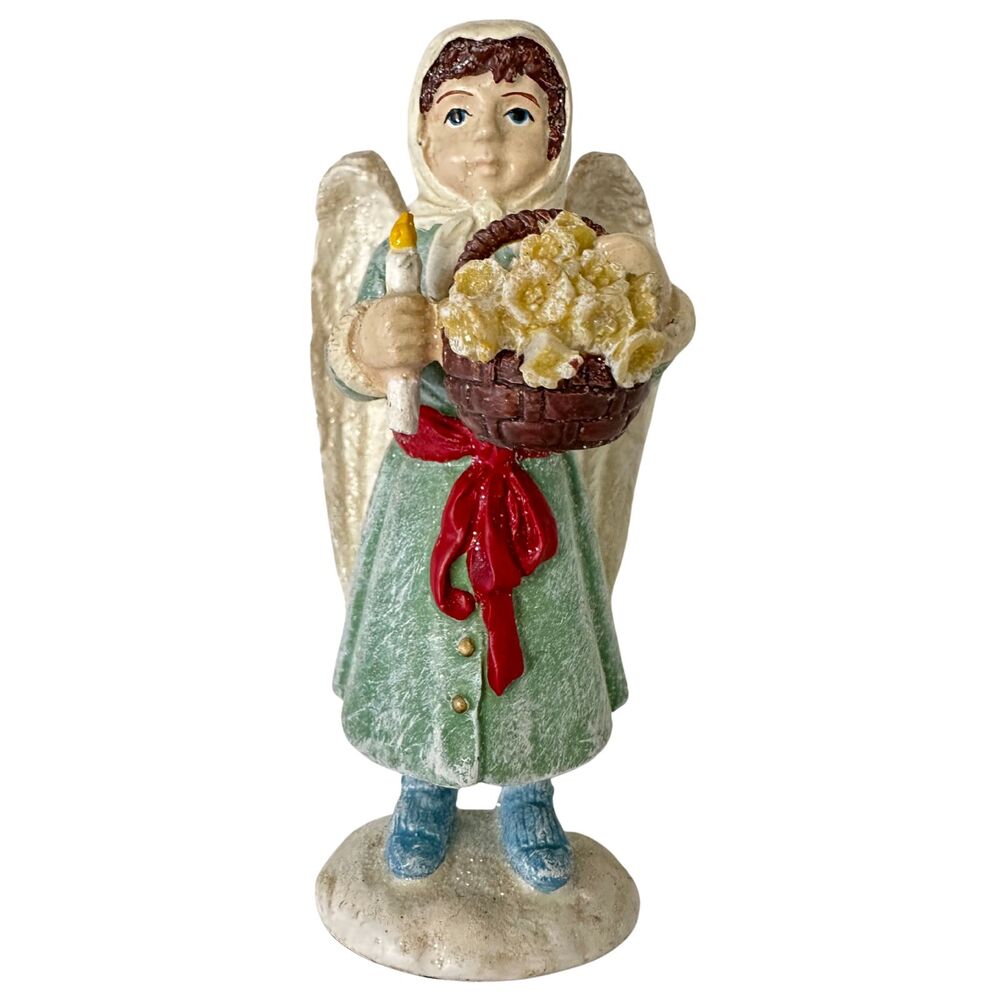 Unbranded Hand Painted Ceramic Boy Child Angel Figurine Christmas Decor